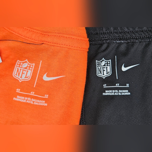 NWT Nike Kids Denver Broncos Tee and Shorts 2-Piece Set Orange/Black Boy/Girl 4T - Picture 11 of 14